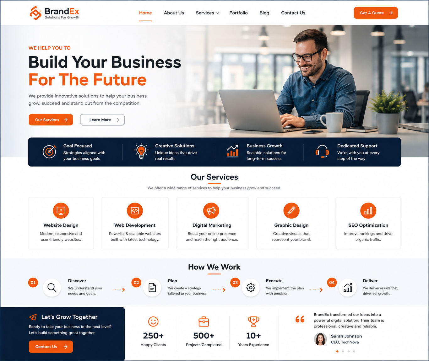 Modern responsive business website design