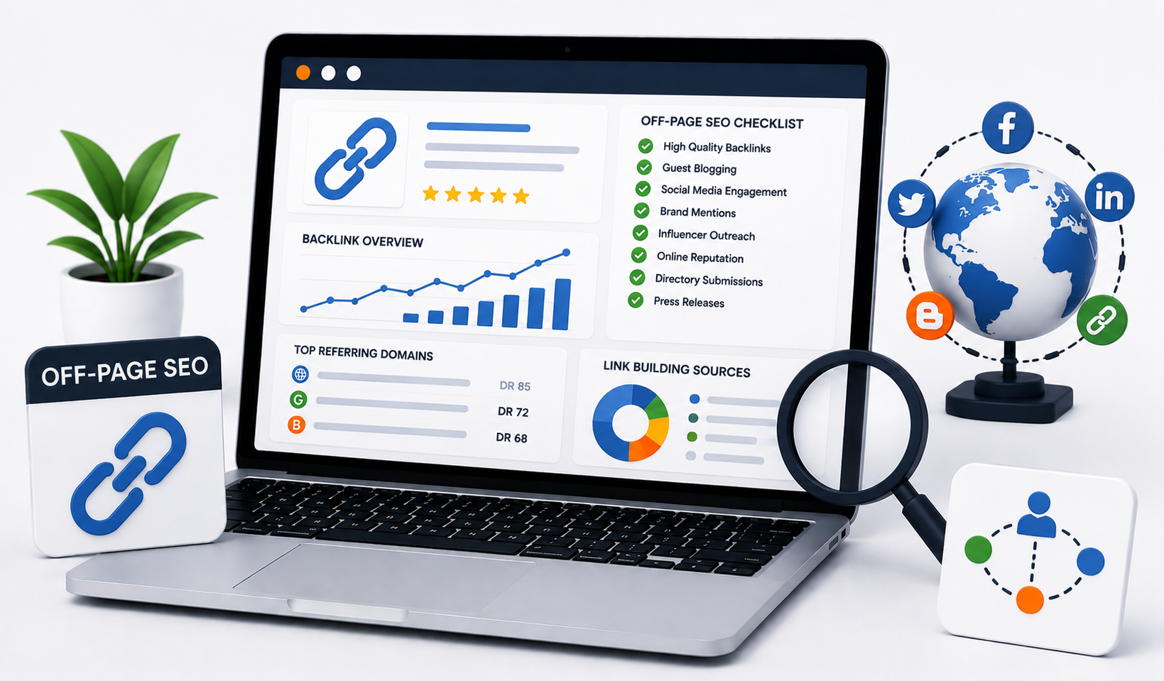 Off-page SEO authority building and digital outreach