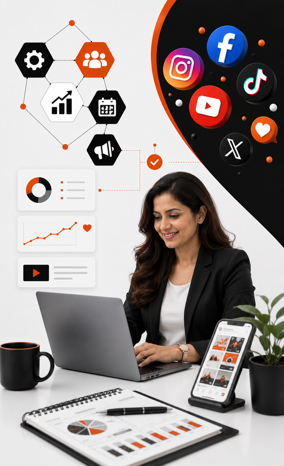 Social media management and content scheduling
